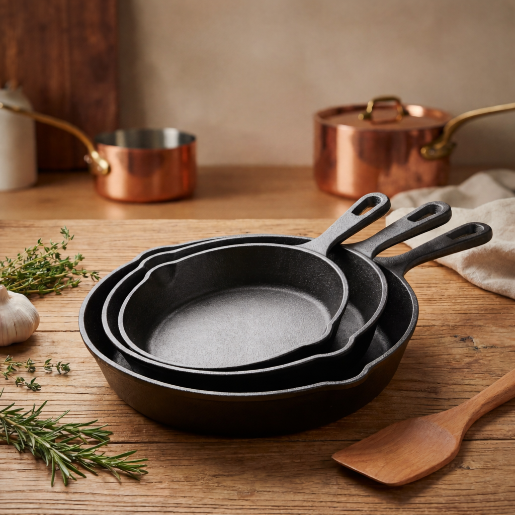 3-Piece Cast Iron Skillet Set