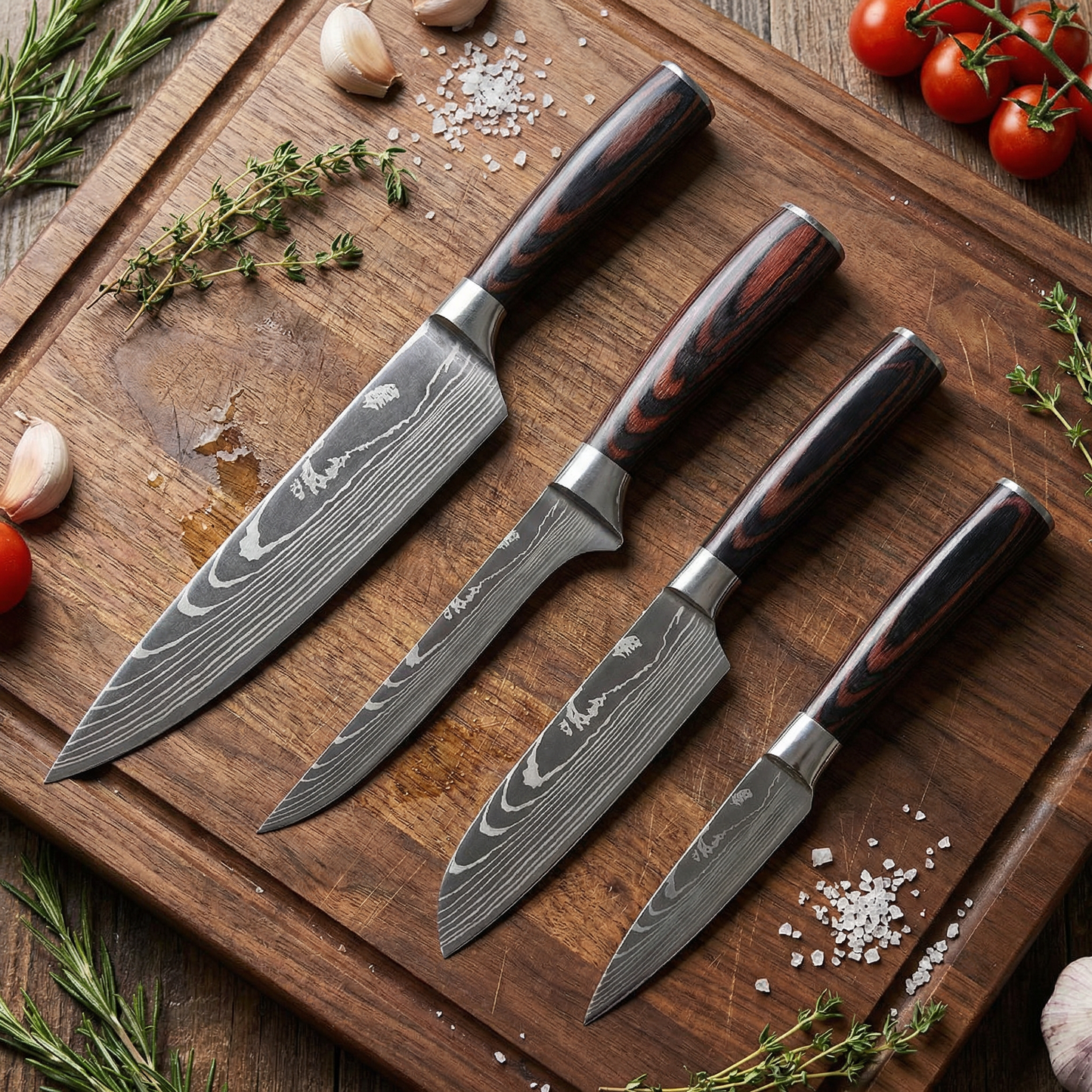 Chef's Damascus Knife Set