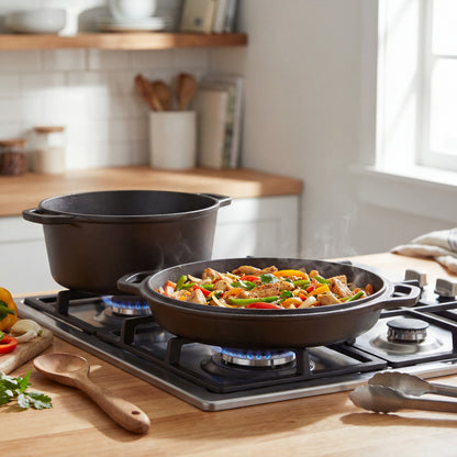 2-in-1 Cast Iron Dutch Oven | 5QT